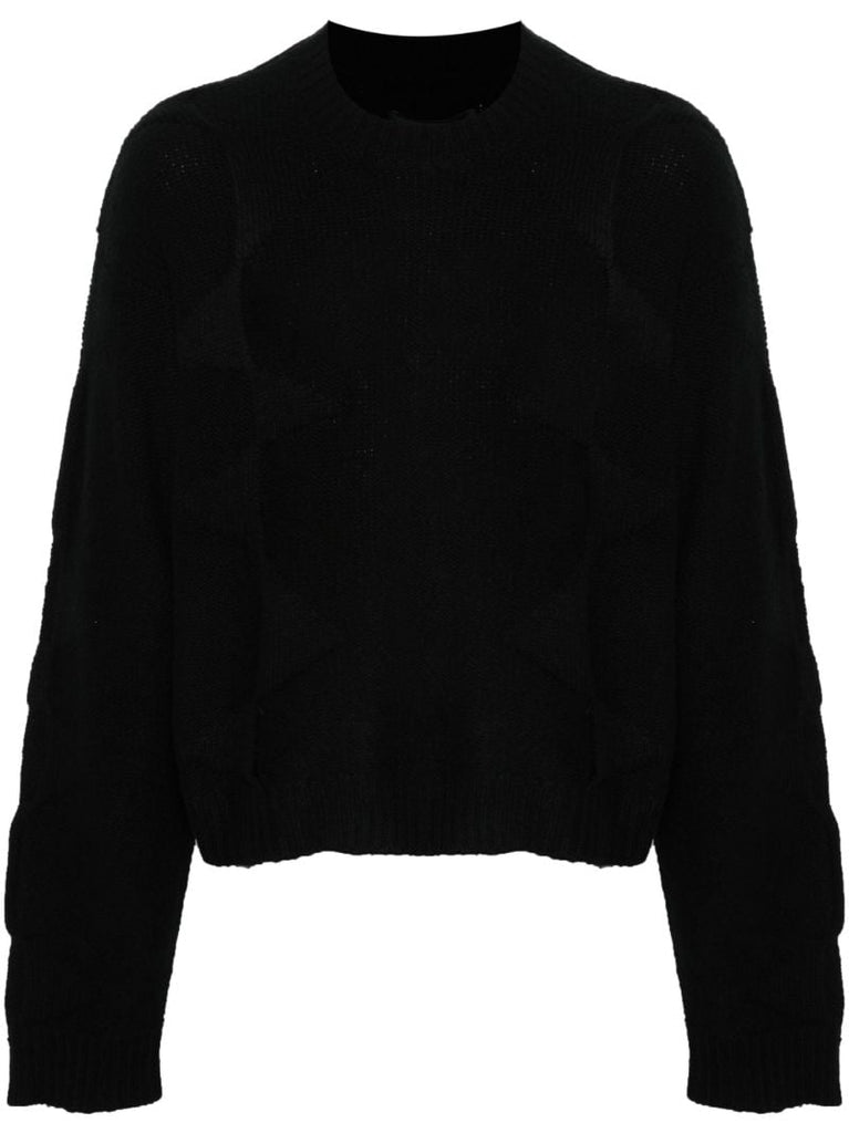 Black Panelled Knit Sweater