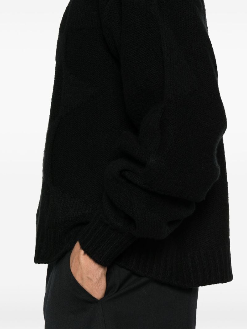 Black Panelled Knit Sweater