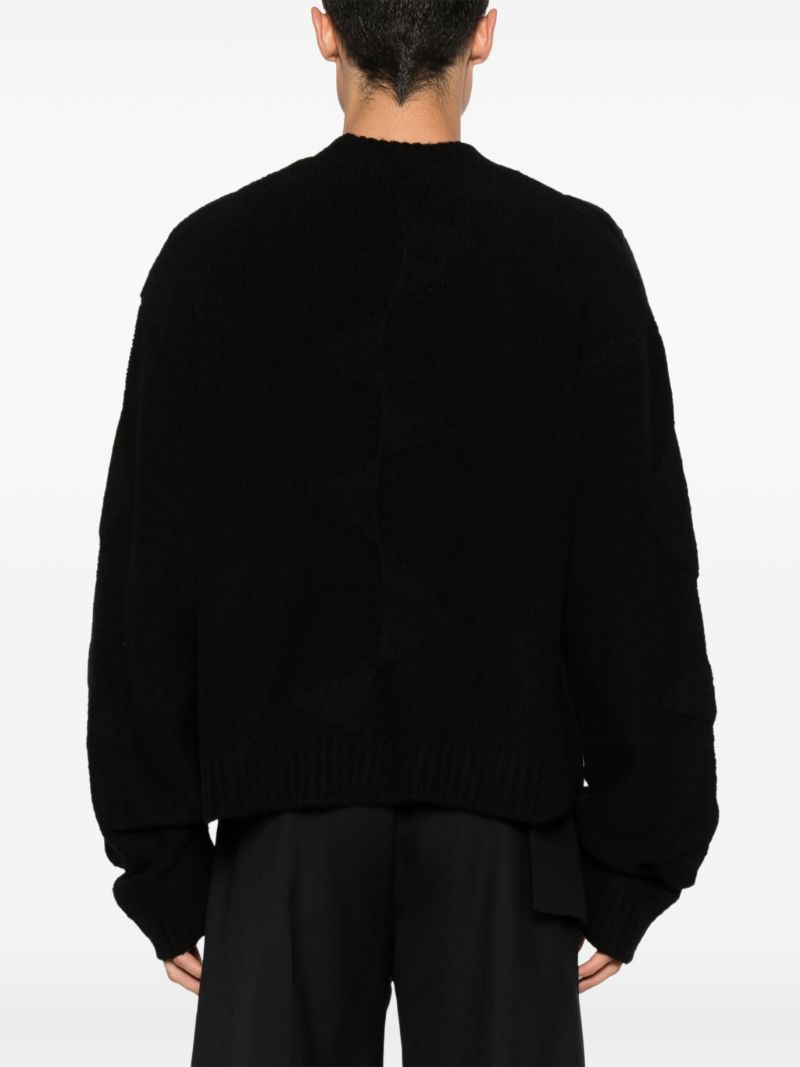 Black Panelled Knit Sweater