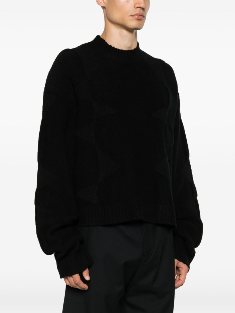 Black Panelled Knit Sweater