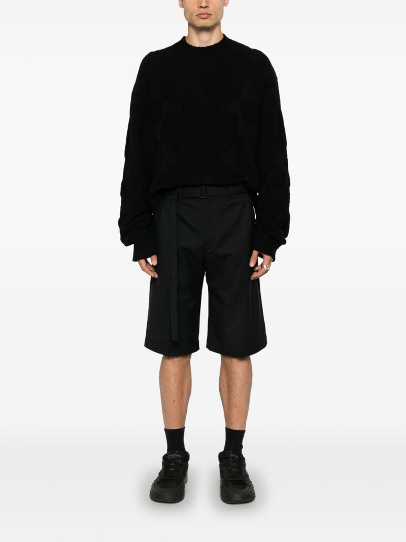 Black Panelled Knit Sweater