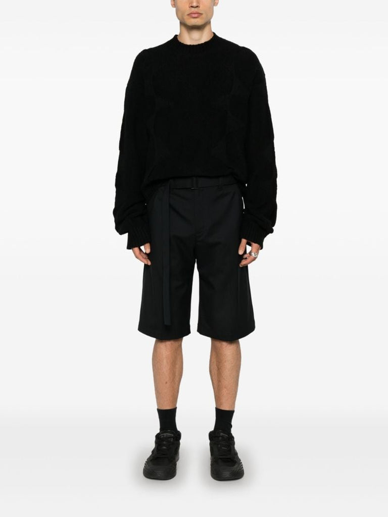 Black Panelled Knit Sweater