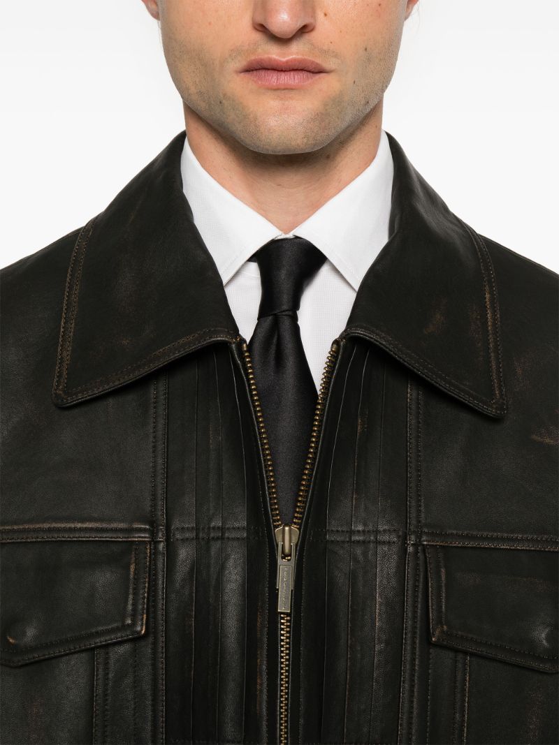 Zipped Leather Jacket