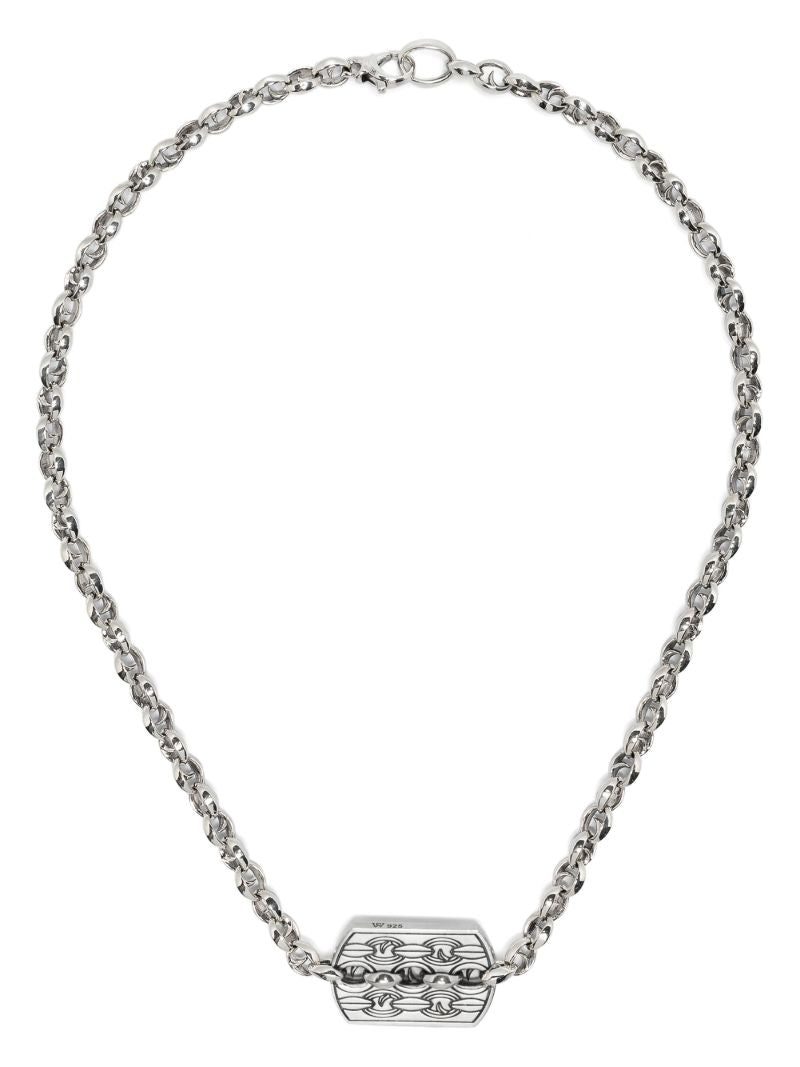 Sterling Silver Inline Razer Tag Necklace