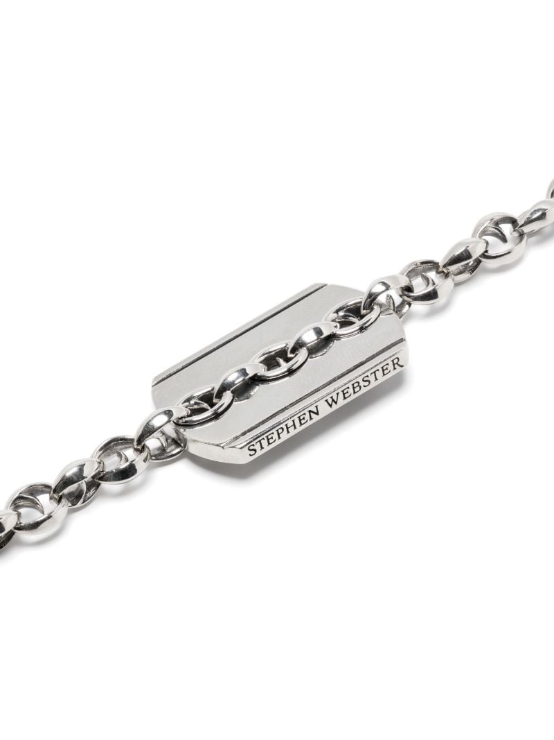 Sterling Silver Inline Razer Tag Necklace