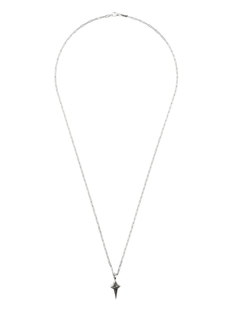 Sterling Silver New Cross Black Diamond Necklace