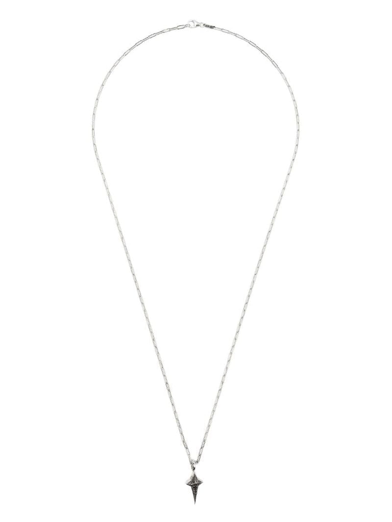 Sterling Silver New Cross Black Diamond Necklace