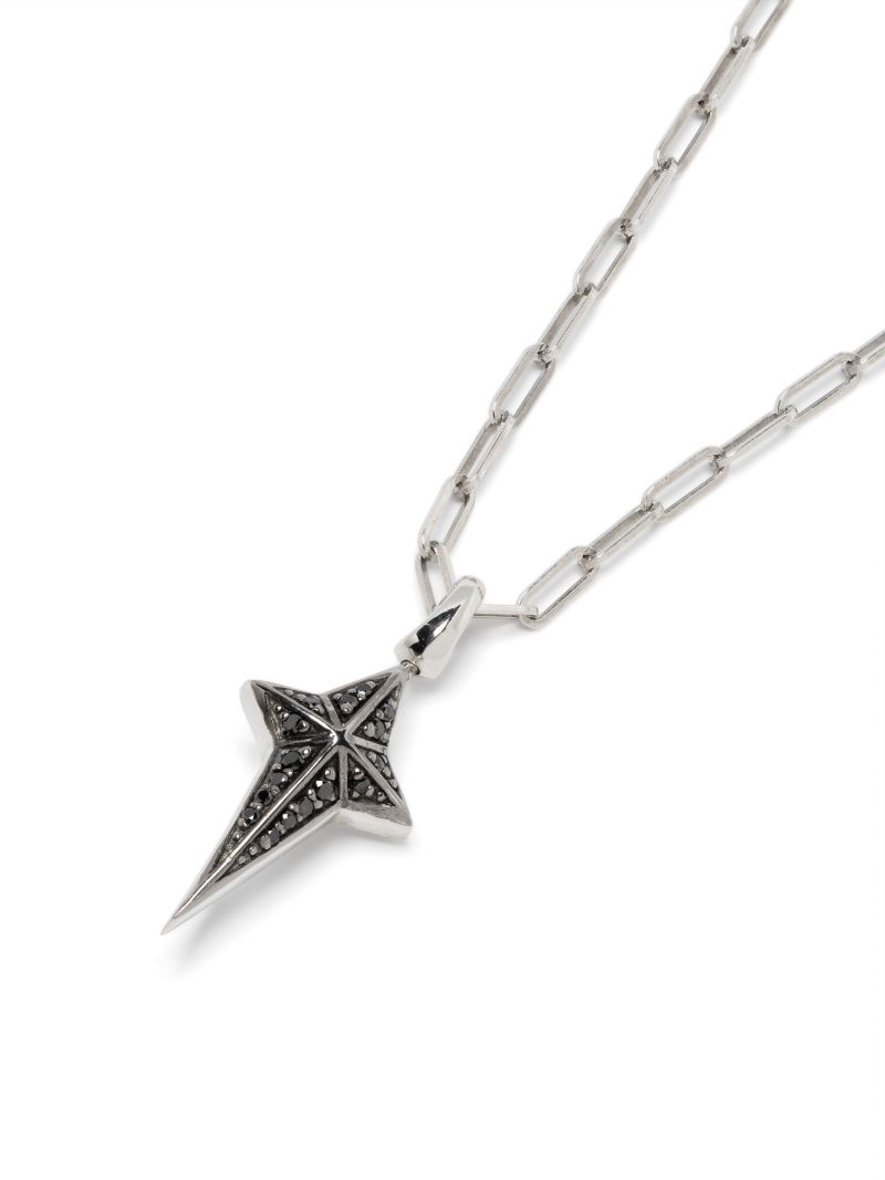 Sterling Silver New Cross Black Diamond Necklace