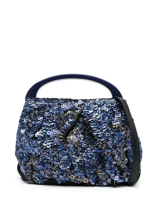 Blue Sequinned Mini Bag