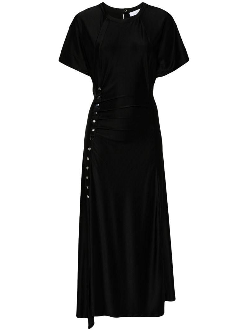 Black Draped Press-stud Dress