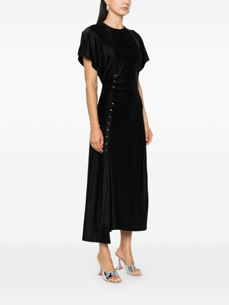 Black Draped Press-stud Dress
