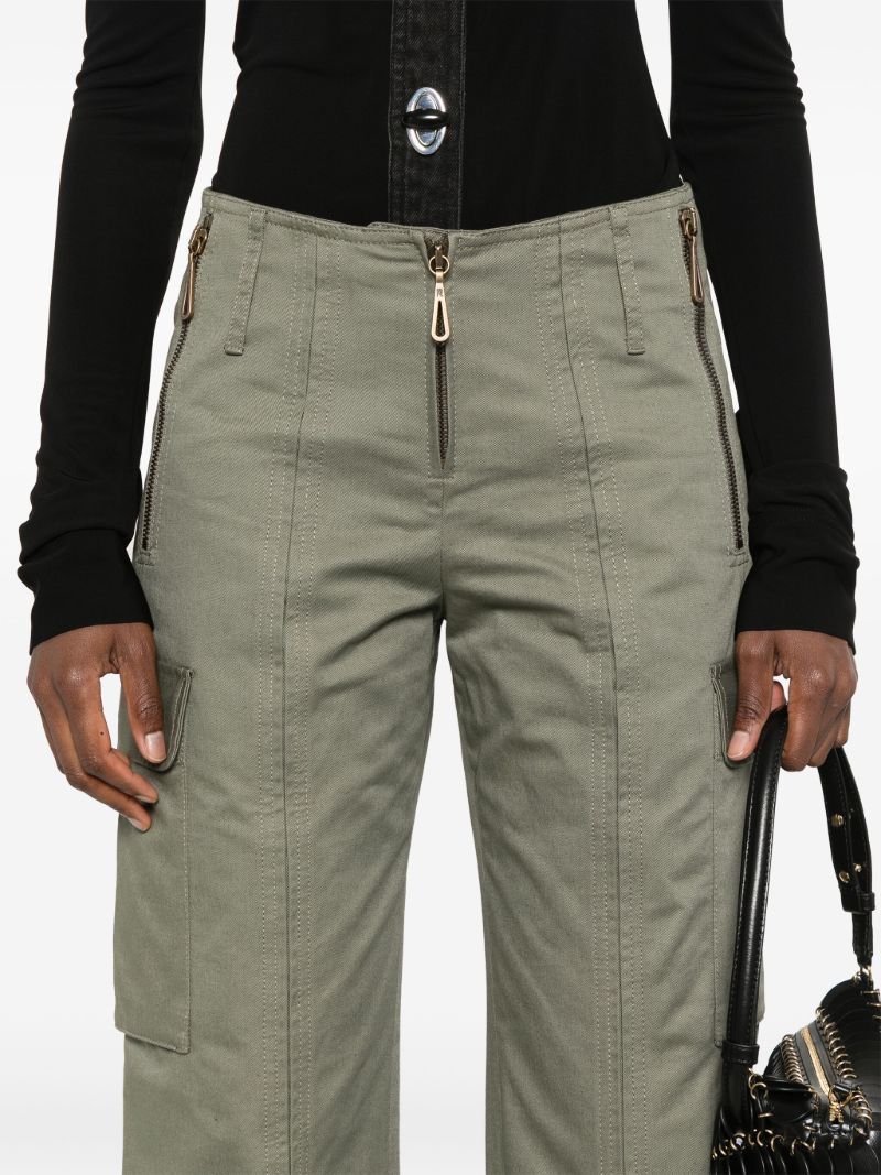 Decorative Zip Straight-legged Trousers