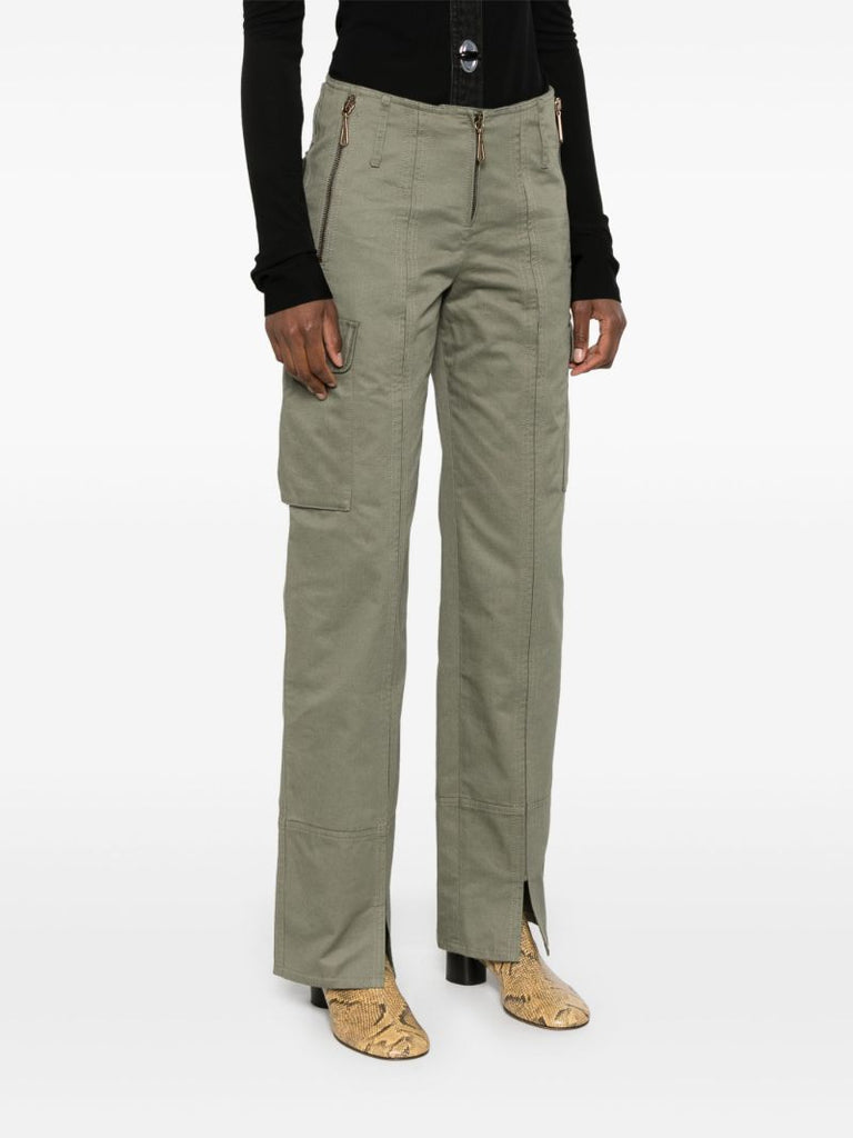 Decorative Zip Straight-legged Trousers