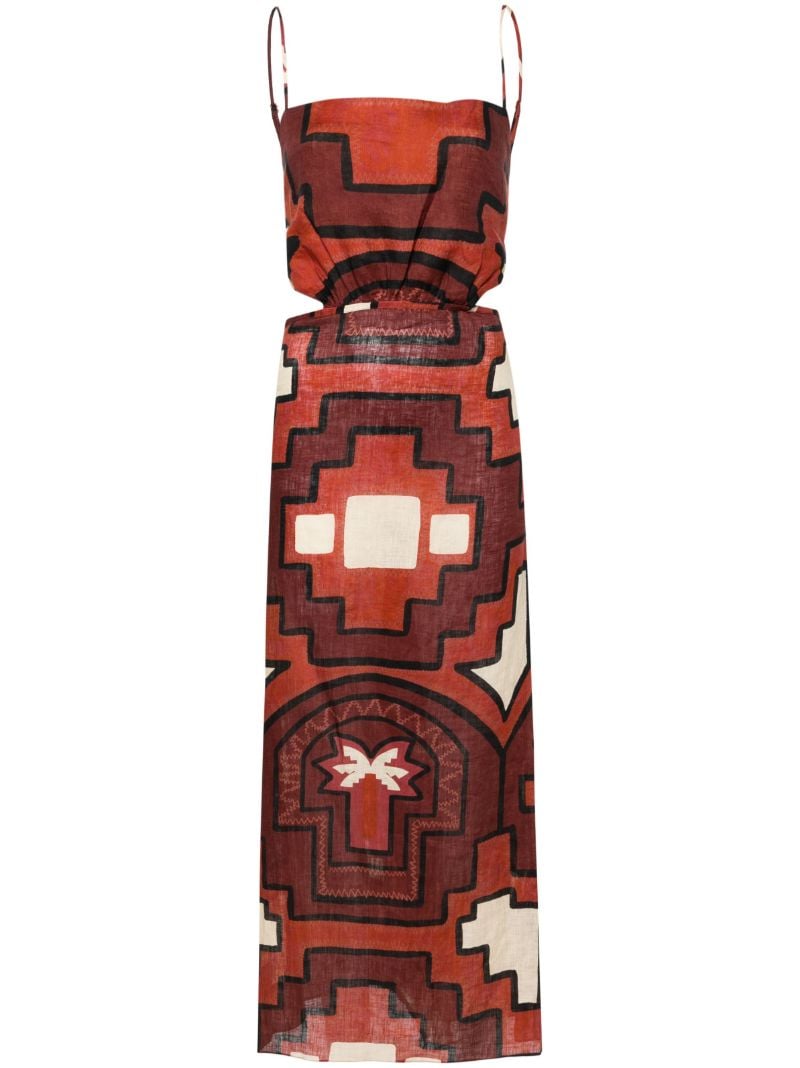 Red Espejismo SelvÃ_x0083_Â¡tico Linen Dress