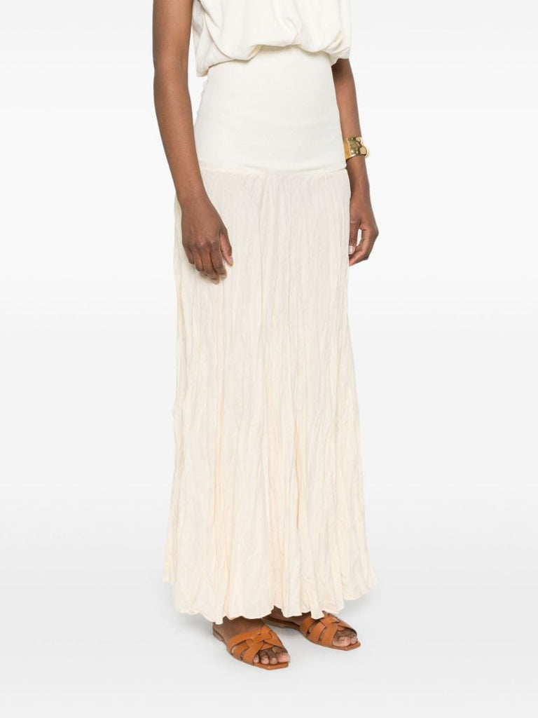 Neutral Light and Sound Organic Linen Maxi Skirt