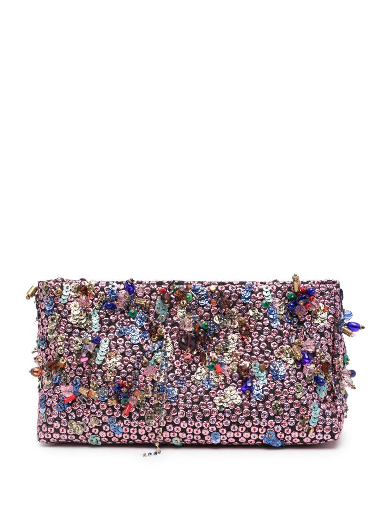 Pink Sequinned Clutch Bag