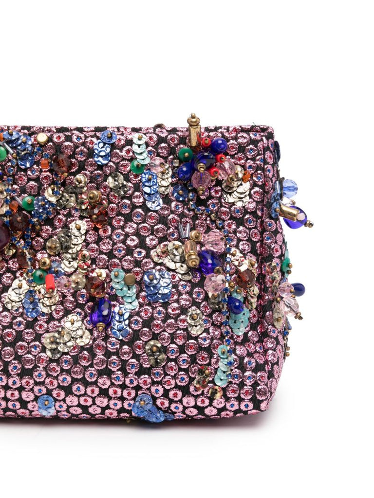 Pink Sequinned Clutch Bag