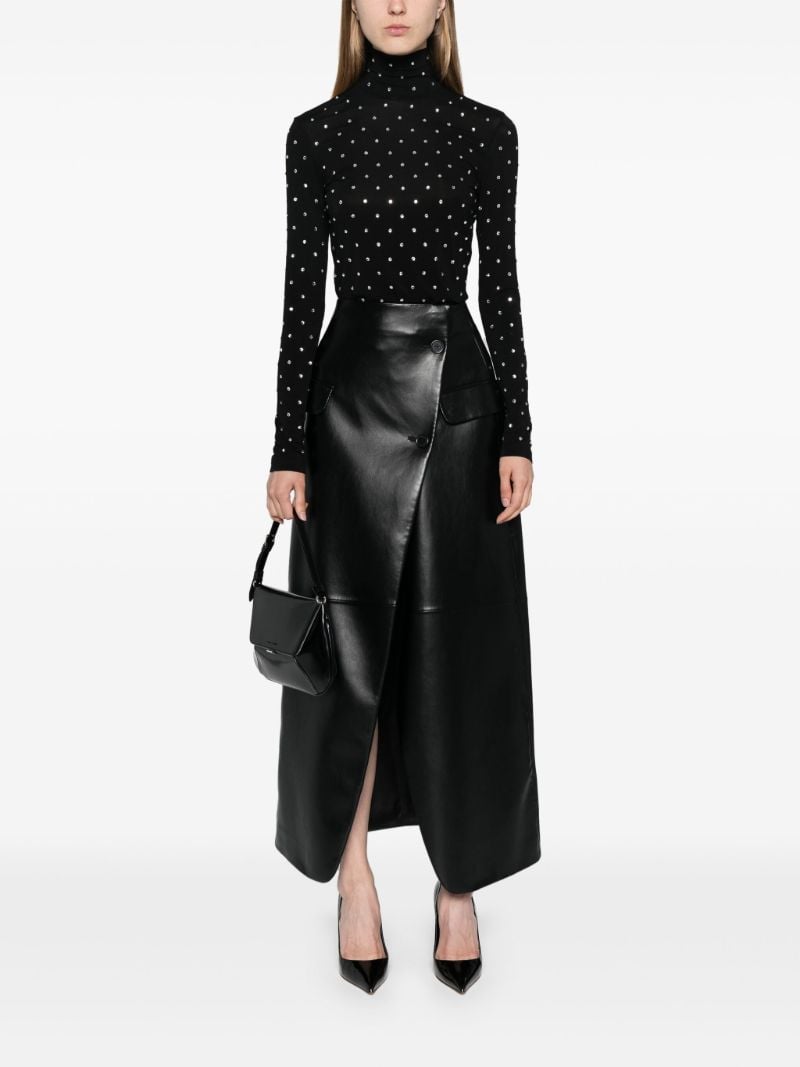 Black Crystal-embellished Jersey Top