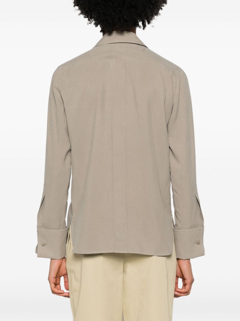 Green Long-sleeve Silk Shirt