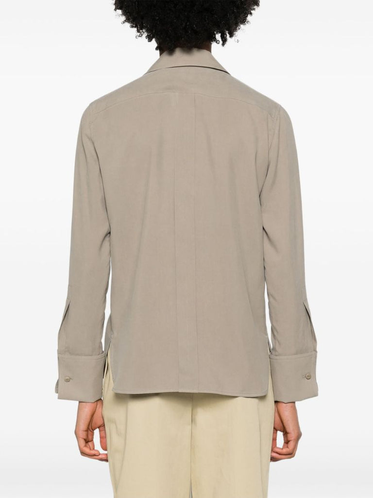 Green Long-sleeve Silk Shirt