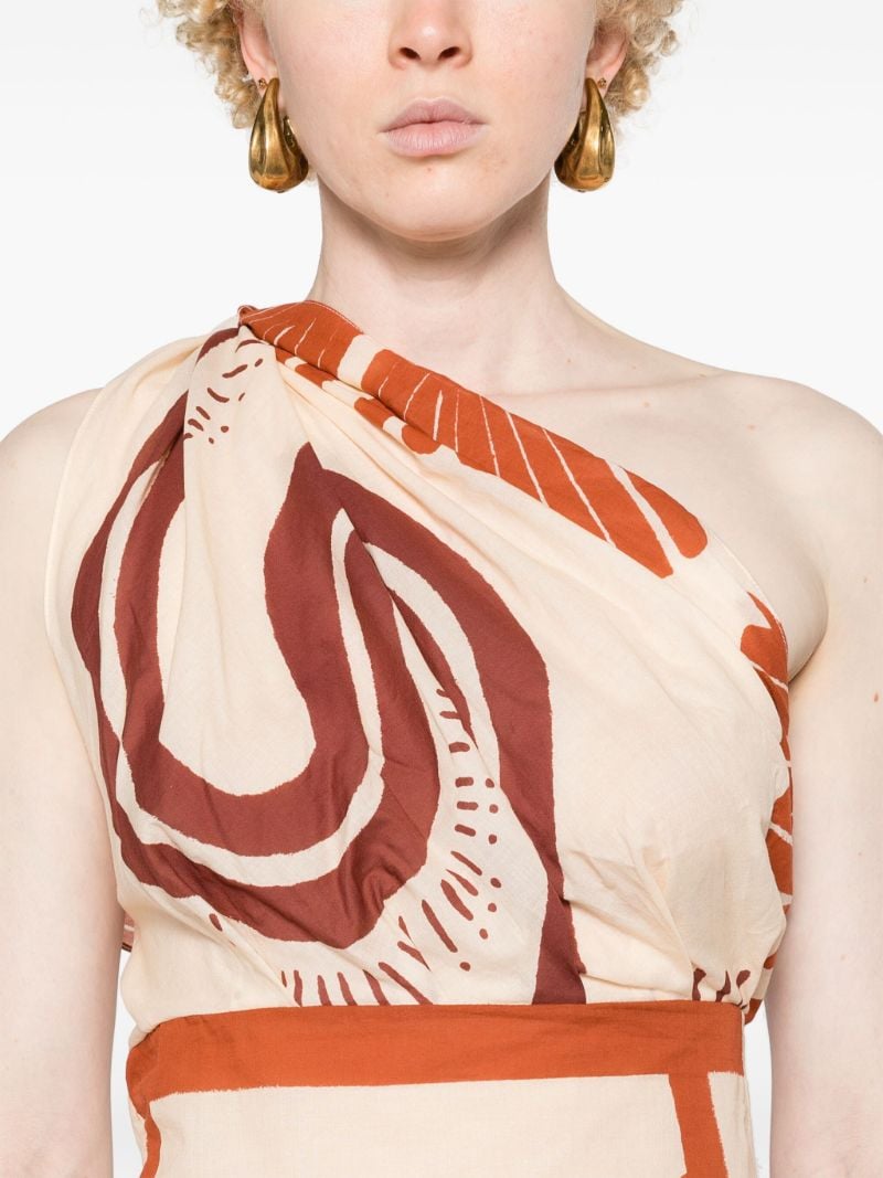 Neutral Natural Ecosystem Midi Dress