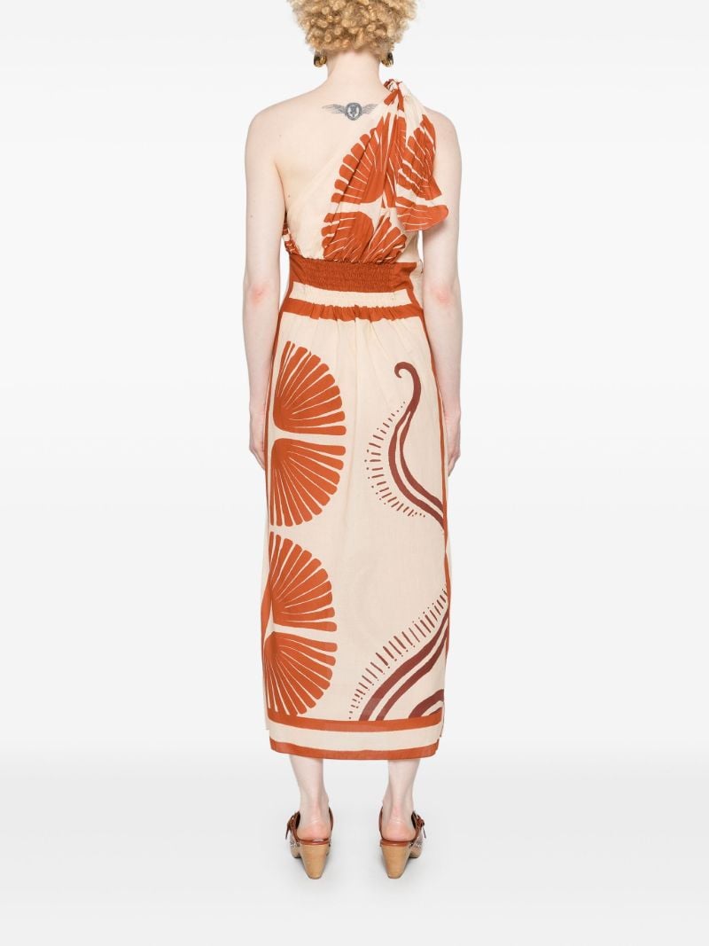 Neutral Natural Ecosystem Midi Dress