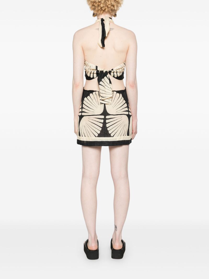 Neutral River Ritual Linen Mini Dress