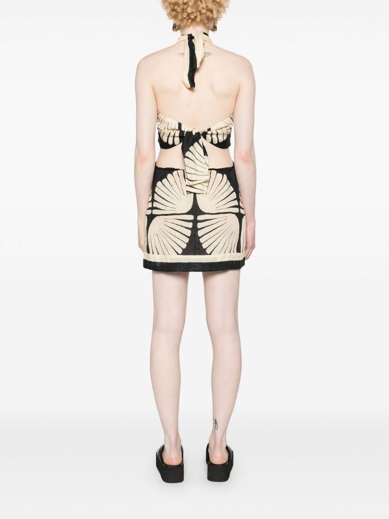Neutral River Ritual Linen Mini Dress