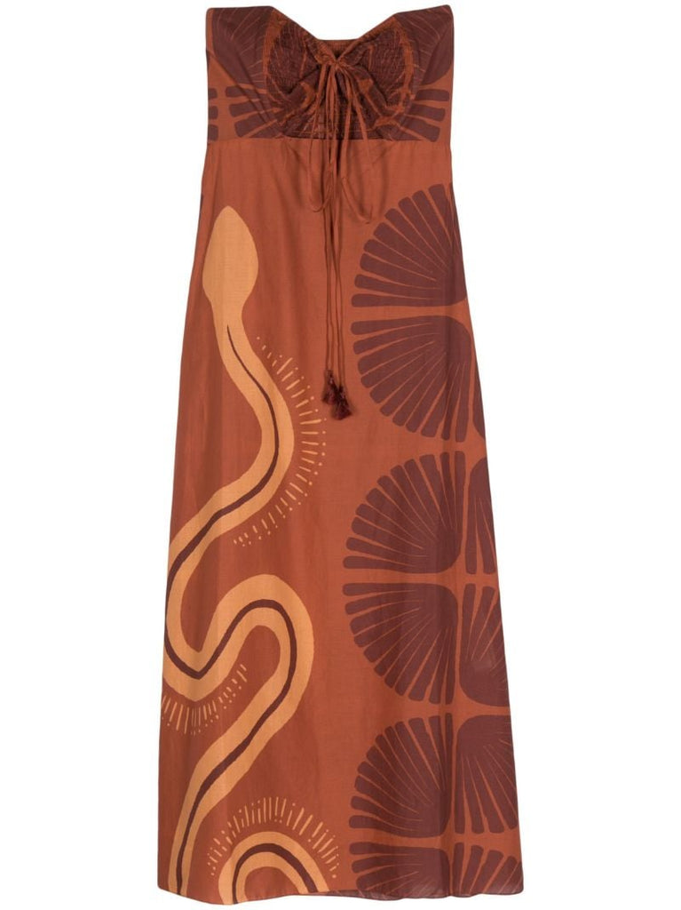 Brown Mother of All Waters Cotton Dress