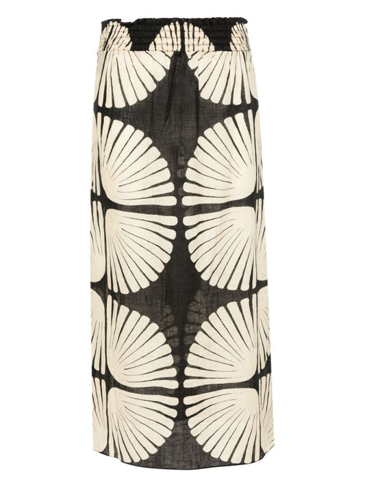 Black Aura AmazÃ_x0083_Â³nica Linen Skirt