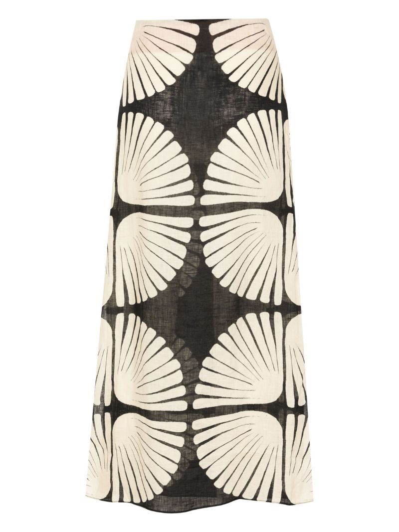 Black Aura AmazÃ_x0083_Â³nica Linen Skirt