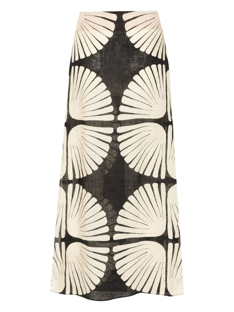 Black Aura AmazÃ_x0083_Â³nica Linen Skirt