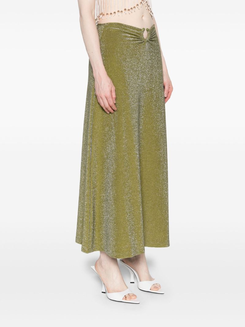 Green Rainstorm Maxi Skirt