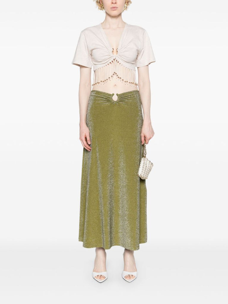 Green Rainstorm Maxi Skirt