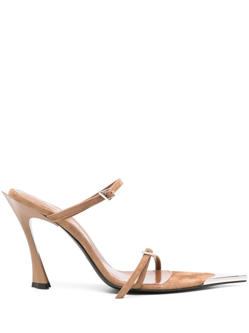 Brown Fang 95 Leather Mule Sandals