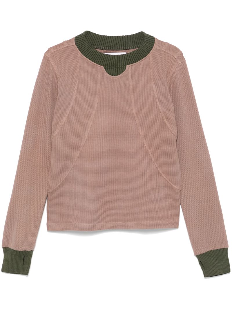 Waffle-texture Sweatshirt