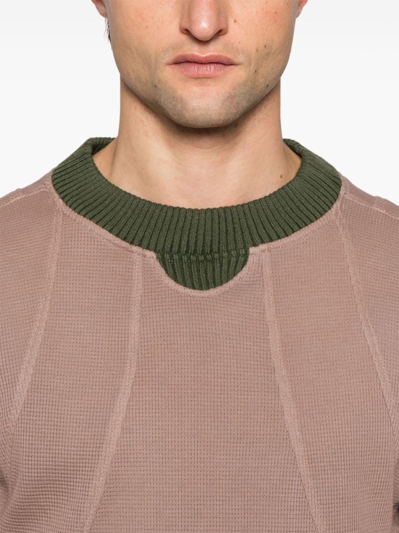 Waffle-texture Sweatshirt