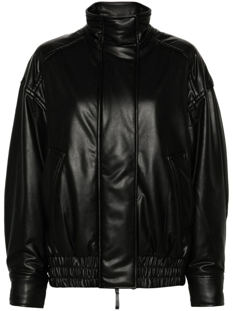 Faux-leather Bomber Jacket