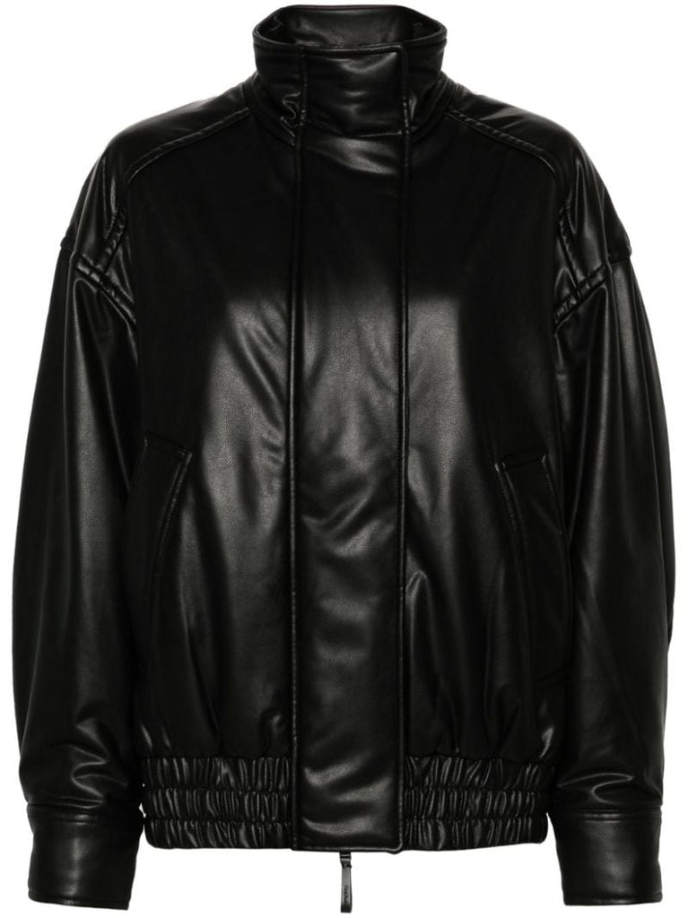 Faux-leather Bomber Jacket