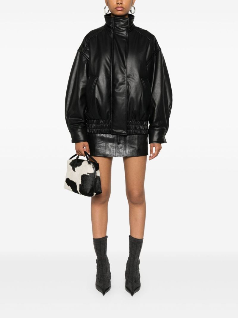 Faux-leather Bomber Jacket