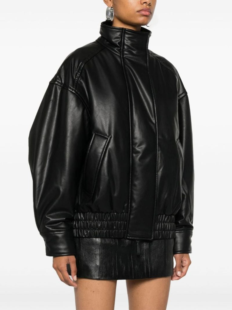 Faux-leather Bomber Jacket