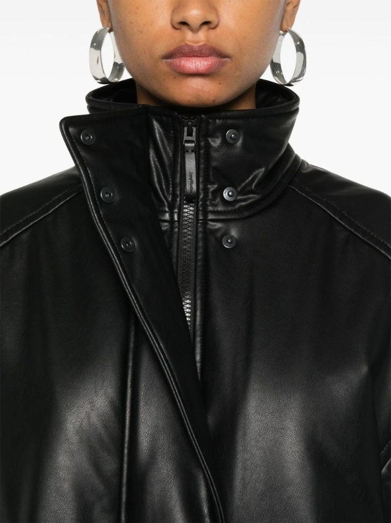 Faux-leather Bomber Jacket