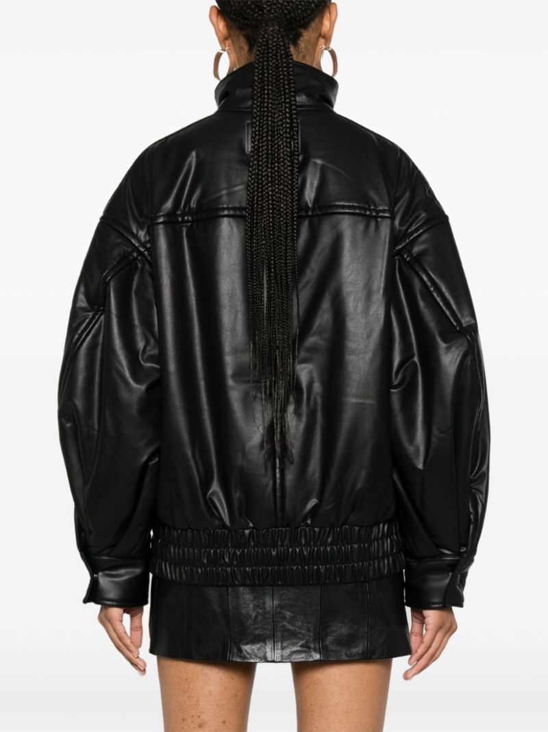 Faux-leather Bomber Jacket