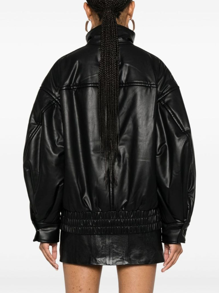 Faux-leather Bomber Jacket