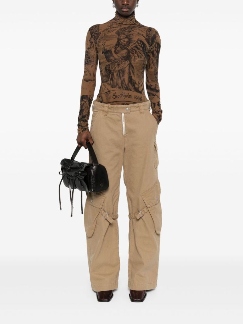 Brown Graphic-print Seamless Top