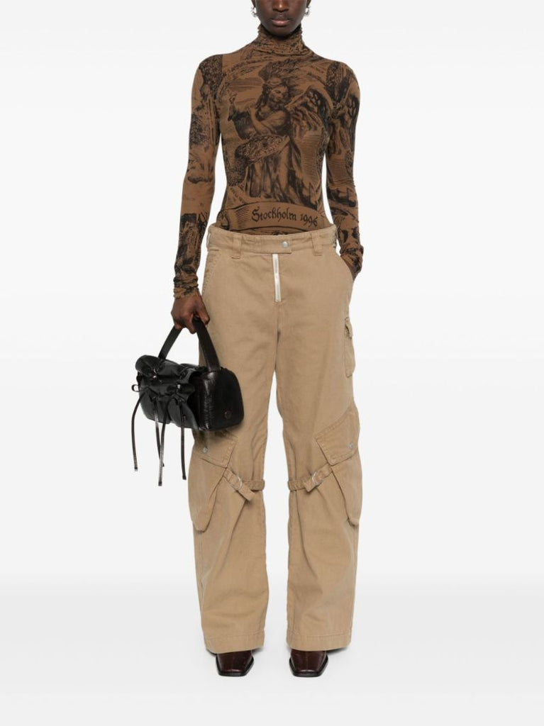 Brown Graphic-print Seamless Top