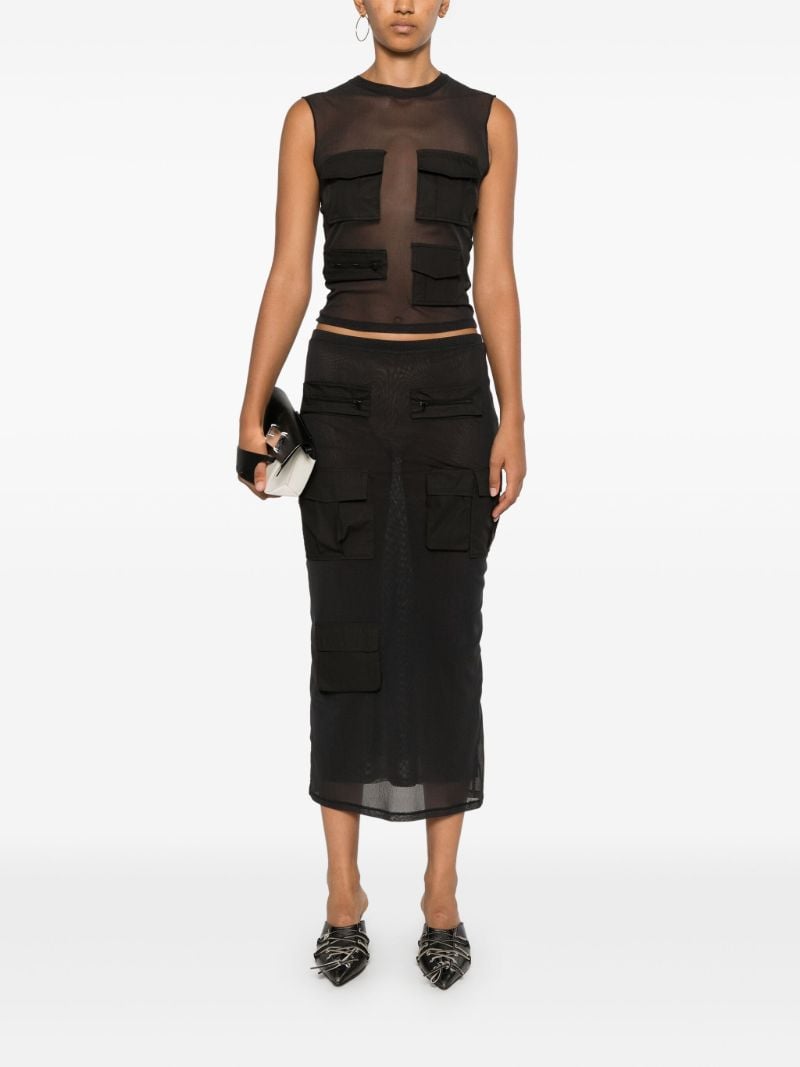 Mesh Cargo Skirt