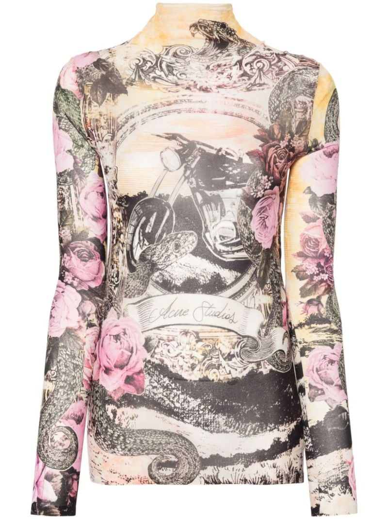 Yelllow Graphic-print Seamless Top