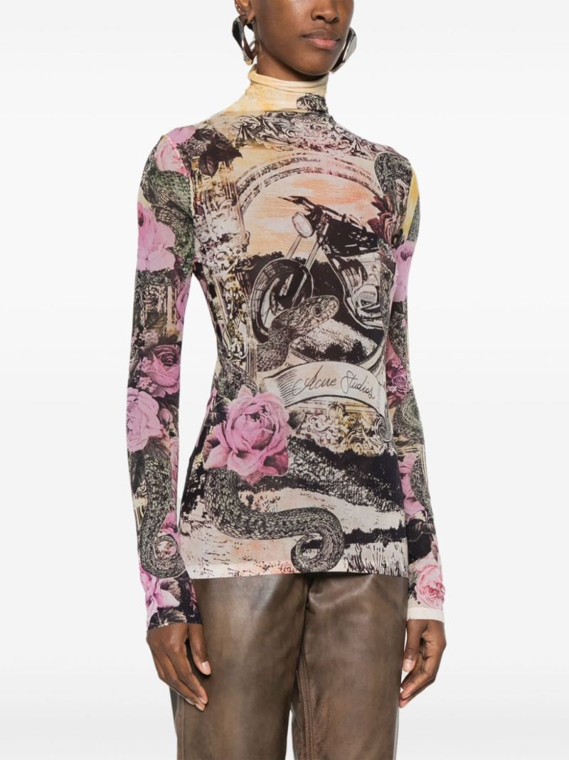 Yelllow Graphic-print Seamless Top