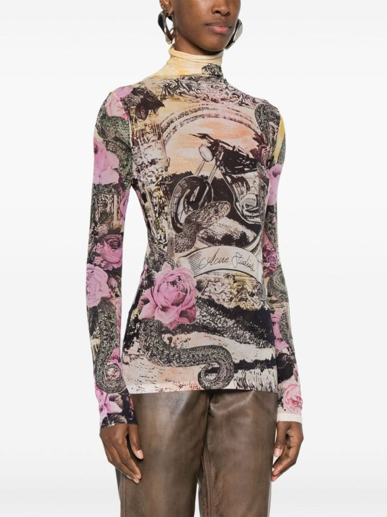 Yelllow Graphic-print Seamless Top